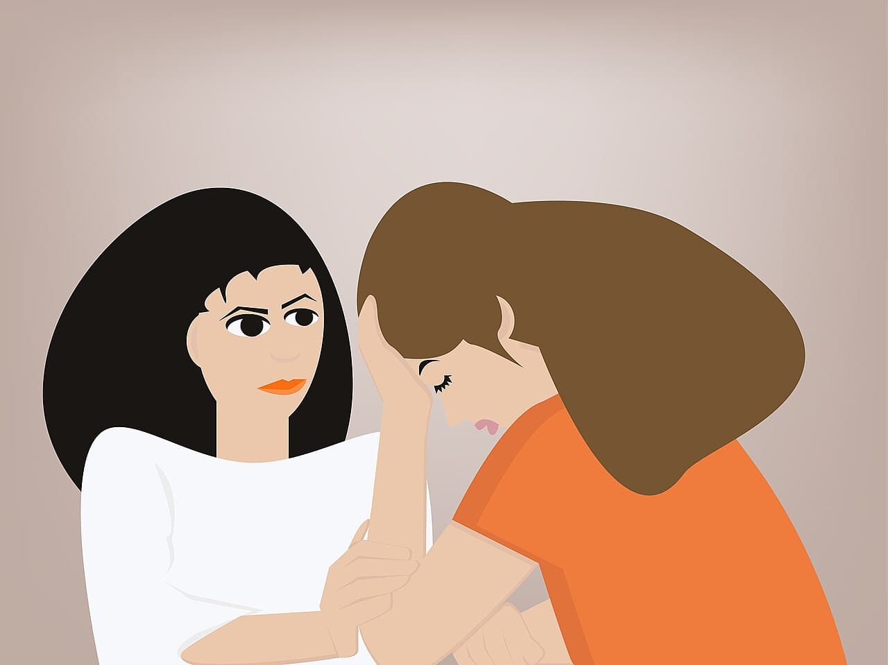 Two people in a quiet counselling conversation