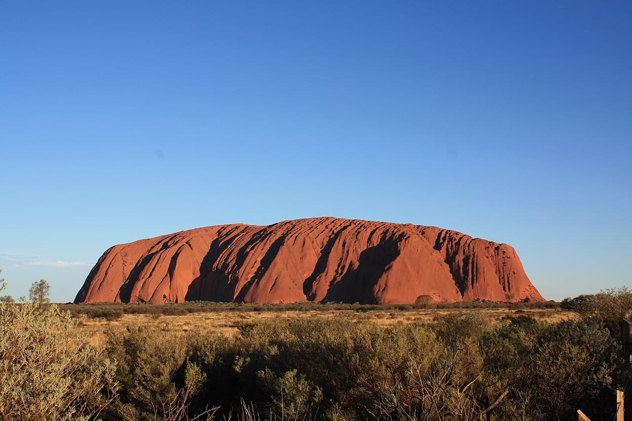 Uluru at sunset from the sunset viewing area